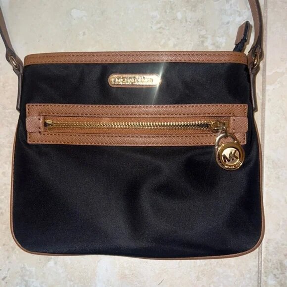 Michael‎ Kors Black Crossbody Bag Brown & Tan- Preloved - Picture 1 of 11